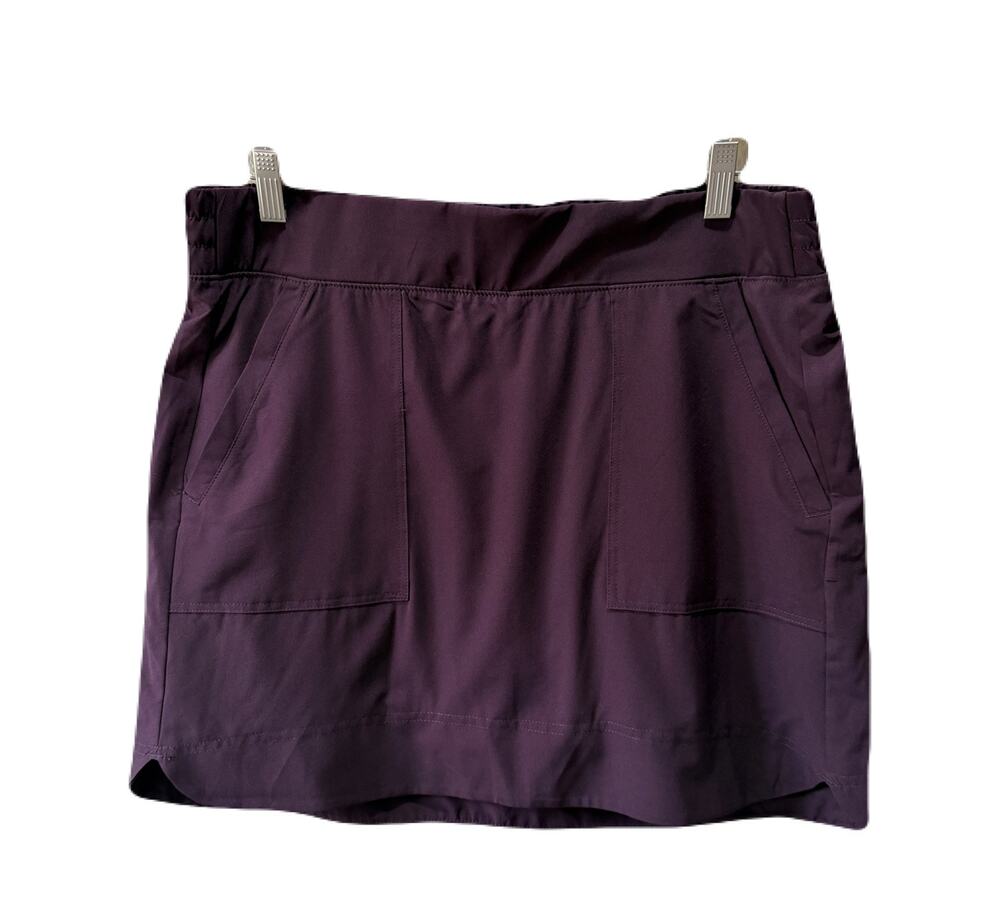 RBX Womens Athletic Pull On Skort Golf Tennis Pickleball Pockets Plum Size L